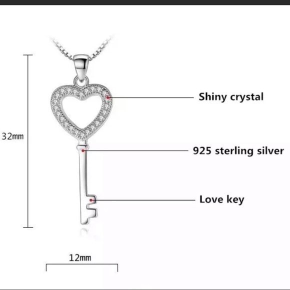 π Sterling Silver 925 Key Necklace - Picture 3 of 5